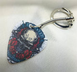 Dubstep Skull Guitar Pick Keychain