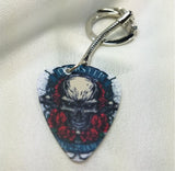 Dubstep Skull Guitar Pick Keychain