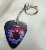 Pink and Purple Eye Guitar Pick Keychain