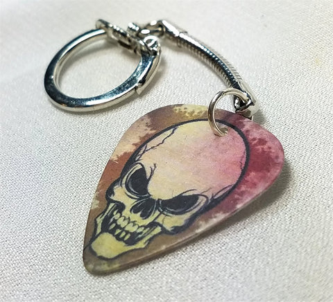 Skull Guitar Pick Keychain