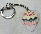 CLEARANCE Cupcake Guitar Pick Keychain