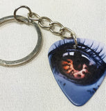 CLEARANCE Amber Animal Eye Guitar Pick Keychain