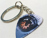 CLEARANCE Amber Animal Eye Guitar Pick Keychain