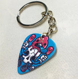 Skull with Ice Cream Guitar Pick Keychain