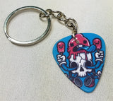 Skull with Ice Cream Guitar Pick Keychain