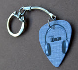 Headphones Guitar Pick Keychain