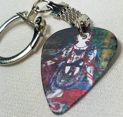 Buddhist Artwork Guitar Pick Keychain