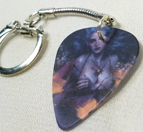Sexy Illustrated Woman Guitar Pick Key Chain