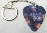 Sexy Illustrated Woman Guitar Pick Key Chain