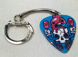 Skull with Ice Cream Guitar Pick Keychain