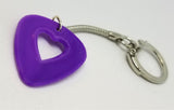 CLEARANCE Heart Cutout on Purple Guitar Pick Keychain
