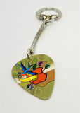 Old School Tattoo Style Guitar Pick Keychain