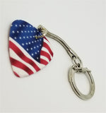 CLEARANCE American Flag Guitar Pick Keychain