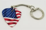 CLEARANCE American Flag Guitar Pick Keychain