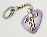 Jesus Saves Guitar Pick Keychain