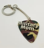 Military Mom Charm on Camo Guitar Pick Keychain