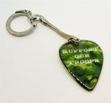 Transparent Camo Support Our Troops Guitar Pick Keychain