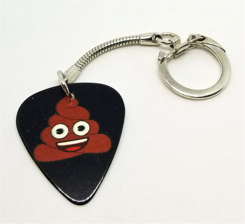 Poop Emoji Guitar Pick Keychain