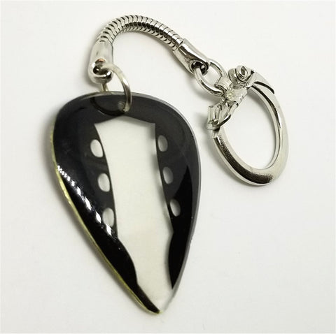 Guitar Headstock Transparent Guitar Pick Keychain