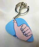 Thumbs Up Guitar Pick Keychain