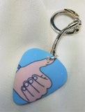 Thumbs Up Guitar Pick Keychain