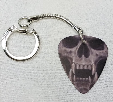 Skull Close Up Guitar Pick Keychain
