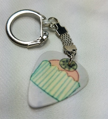 CLEARANCE Cupcake Guitar Pick Keychain