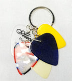 Cascading Guitar Picks Keychain