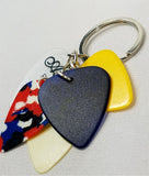 Cascading Guitar Picks Keychain