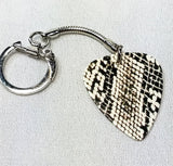 Snakeskin Pattern Guitar Pick Keychain