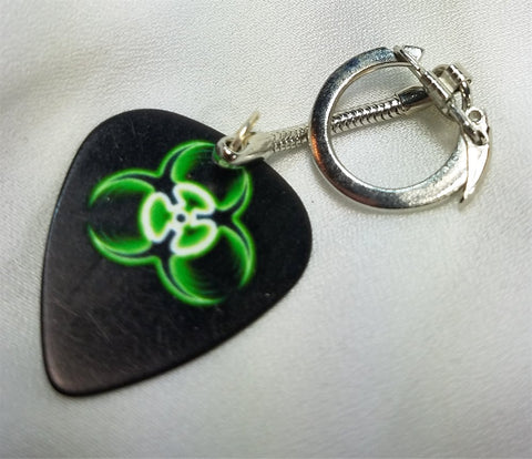 Radioactive Symbol Guitar Pick Keychain