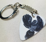 Owl in Flight Guitar Pick Keychain