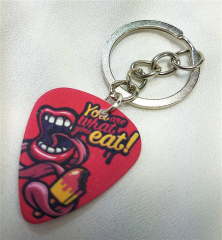 You Are What You Eat Guitar Pick Keychain