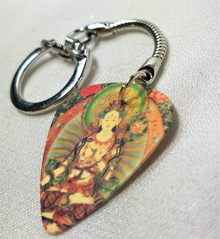 Buddhist Artwork Guitar Pick Keychain