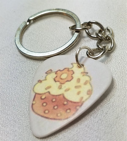 CLEARANCE Cupcake Guitar Pick Keychain