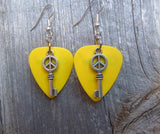 CLEARANCE Peace Key Charm Guitar Pick Earrings - Pick Your Color