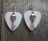 CLEARANCE Skull Key Charm Guitar Pick Earrings - Pick Your Color