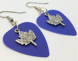 CLEARANCE Maple Leaf Charm Guitar Pick Earrings - Pick Your Color
