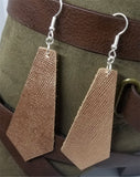 Tie Shaped Metallic Copper Real Leather Earrings