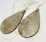 Metallic Bronze Teardrop Shaped Real Leather Earrings
