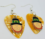 CLEARANCE Leprechaun Charm Guitar Pick Earrings - Pick Your Color