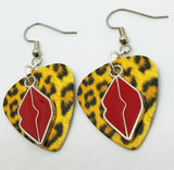 CLEARANCE Red Lip Charms Guitar Pick Earrings - Pick Your Color