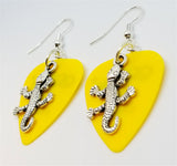 CLEARANCE Lizard Charm Guitar Pick Earrings - Pick Your Color