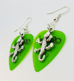 CLEARANCE Lizard Charm Guitar Pick Earrings - Pick Your Color