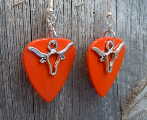 CLEARANCE Longhorn Charm Guitar Pick Earrings - Pick Your Color