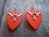 CLEARANCE Longhorn Charm Guitar Pick Earrings - Pick Your Color