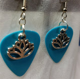 CLEARANCE Lotus Flower Charm Guitar Pick Earrings - Pick Your Color