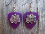 CLEARANCE Love Heart Charm Guitar Pick Earrings - Pick Your Color