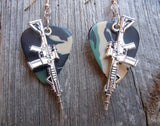 CLEARANCE Machine Gun Charm Guitar Pick Earrings - Pick Your Color