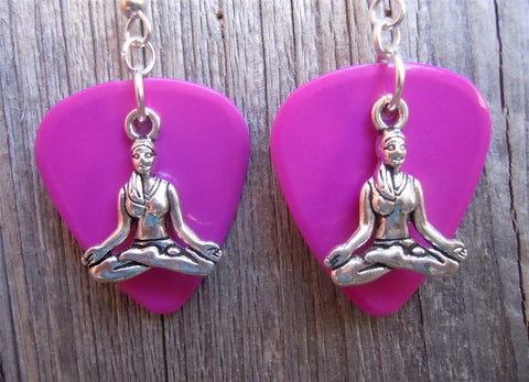 CLEARANCE Meditation Charm Guitar Pick Earrings - Pick Your Color